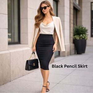 🤗NWT The Perfect Black Pencil Skirt/Office/Power Skirt/Free Gift